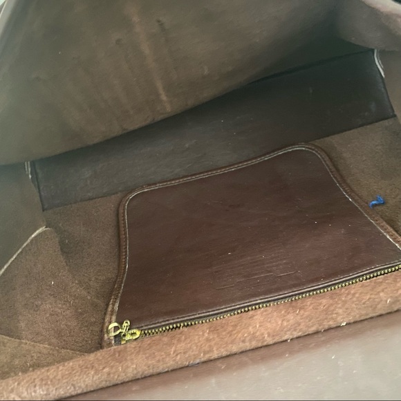 Vintage Brown Glove Tan Leather Beekman Laptop Briefcase Crossbody Turn Lock Bag - Picture 13 of 15